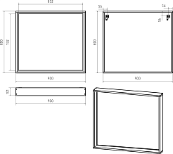 Brevita Мебель для ванной Lumus 90 R с подсветкой серая/дуб галифакс олово – фотография-23